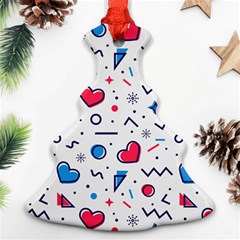 Hearts-seamless-pattern-memphis-style Christmas Tree Ornament (two Sides)