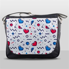 Hearts-seamless-pattern-memphis-style Messenger Bag