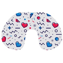 Hearts-seamless-pattern-memphis-style Travel Neck Pillow by Jancukart