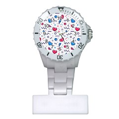 Hearts-seamless-pattern-memphis-style Plastic Nurses Watch