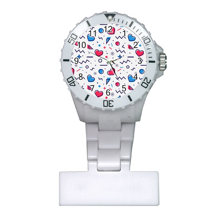 Hearts-seamless-pattern-memphis-style Plastic Nurses Watch