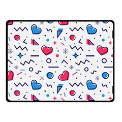 Hearts-seamless-pattern-memphis-style Double Sided Fleece Blanket (small) 