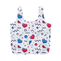 Hearts-seamless-pattern-memphis-style Full Print Recycle Bag (m)