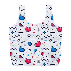 Hearts-seamless-pattern-memphis-style Full Print Recycle Bag (l)