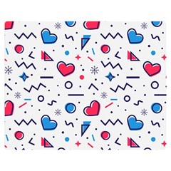 Hearts-seamless-pattern-memphis-style Double Sided Flano Blanket (medium) 