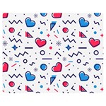 Hearts-seamless-pattern-memphis-style Double Sided Flano Blanket (Medium)  60 x50  Blanket Front