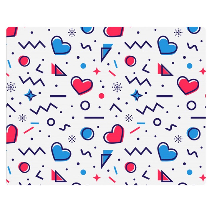 Hearts-seamless-pattern-memphis-style Double Sided Flano Blanket (Medium) 