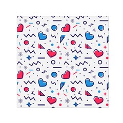 Hearts-seamless-pattern-memphis-style Square Satin Scarf (30  X 30 )