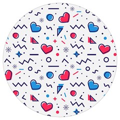 Hearts-seamless-pattern-memphis-style Round Trivet by Jancukart