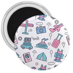 Transportation Seamless Pattern 3  Magnets