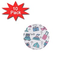 Transportation Seamless Pattern 1  Mini Buttons (10 Pack) 