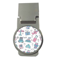 Transportation Seamless Pattern Money Clips (round) 