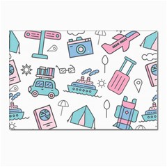 Transportation Seamless Pattern Postcard 4 x 6  (pkg Of 10)