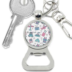 Transportation Seamless Pattern Bottle Opener Key Chain