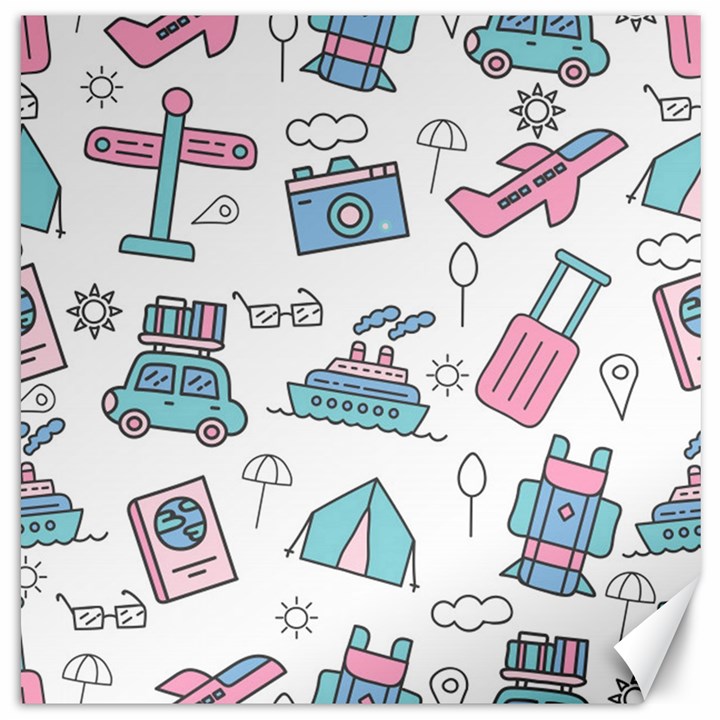 Transportation Seamless Pattern Canvas 12  x 12 