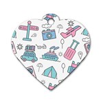 Transportation Seamless Pattern Dog Tag Heart (One Side) Front