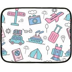 Transportation Seamless Pattern Double Sided Fleece Blanket (mini) 