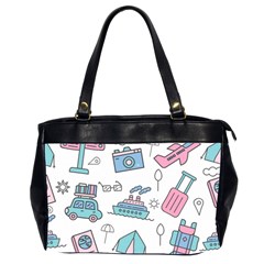 Transportation Seamless Pattern Oversize Office Handbag (2 Sides)