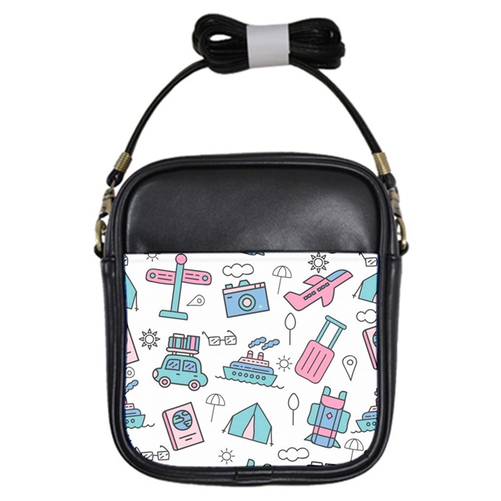 Transportation Seamless Pattern Girls Sling Bag