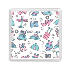 Transportation Seamless Pattern Memory Card Reader (square)