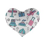 Transportation Seamless Pattern Standard 16  Premium Heart Shape Cushions Back