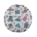 Transportation Seamless Pattern Standard 15  Premium Flano Round Cushions Front