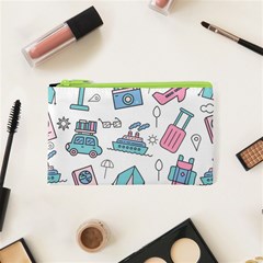 Transportation Seamless Pattern Cosmetic Bag (xs)