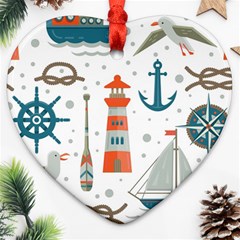 Nautical-elements-pattern-background Ornament (heart)