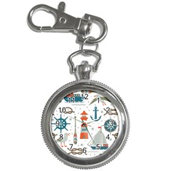 Nautical-elements-pattern-background Key Chain Watches