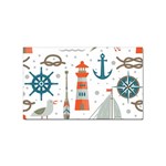 Nautical-elements-pattern-background Sticker Rectangular (10 pack) Front