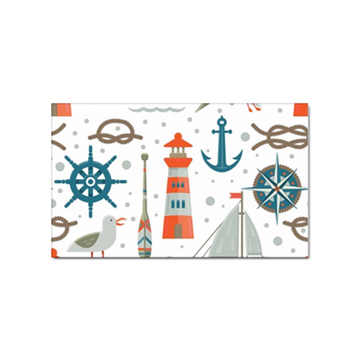 Nautical-elements-pattern-background Sticker Rectangular (10 pack)