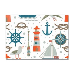 Nautical-elements-pattern-background Sticker A4 (100 Pack)