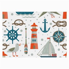 Nautical-elements-pattern-background Large Glasses Cloth