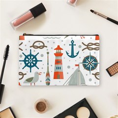 Nautical-elements-pattern-background Cosmetic Bag (medium)