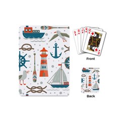 Nautical-elements-pattern-background Playing Cards Single Design (mini)