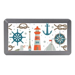 Nautical-elements-pattern-background Memory Card Reader (mini) by Jancukart