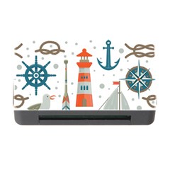 Nautical-elements-pattern-background Memory Card Reader With Cf by Jancukart