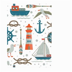 Nautical-elements-pattern-background Large Garden Flag (two Sides)