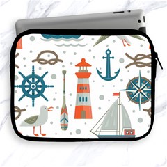 Nautical-elements-pattern-background Apple Ipad 2/3/4 Zipper Cases