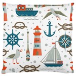 Nautical-elements-pattern-background Large Flano Cushion Case (One Side) Front