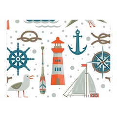 Nautical-elements-pattern-background Double Sided Flano Blanket (mini) 