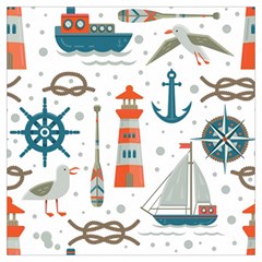 Nautical-elements-pattern-background Lightweight Scarf  by Jancukart