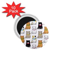 Cat-kitten-seamless-pattern 1 75  Magnets (10 Pack)  by Jancukart