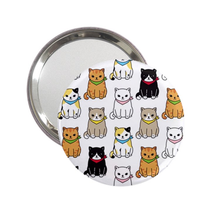 Cat-kitten-seamless-pattern 2.25  Handbag Mirrors