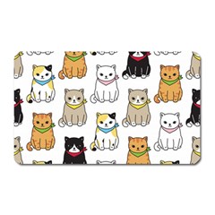 Cat-kitten-seamless-pattern Magnet (rectangular) by Jancukart