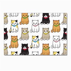 Cat-kitten-seamless-pattern Postcard 4 x 6  (pkg Of 10) by Jancukart