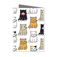 Cat-kitten-seamless-pattern Mini Greeting Cards (pkg Of 8)