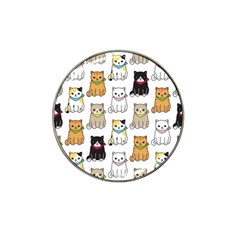 Cat-kitten-seamless-pattern Hat Clip Ball Marker