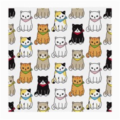 Cat-kitten-seamless-pattern Medium Glasses Cloth (2 Sides)