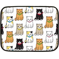 Cat-kitten-seamless-pattern Fleece Blanket (mini)